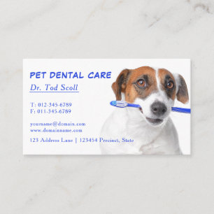 Tarjeta De Visita Mascota Cuidado dental Odontología veterinaria
