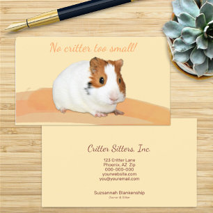 Tarjeta De Visita Mascota Cute Sitter Guinea Fotografía de cerdo