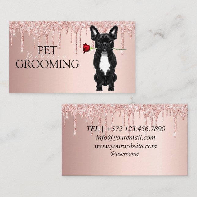Tarjeta De Visita Mascota De Atención Animal Grooming Spa Salon Pupp (Anverso / Reverso)