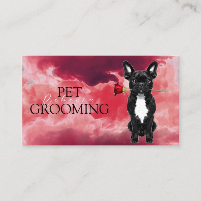 Tarjeta De Visita Mascota De Atención Animal Grooming Spa Salon Pupp (Anverso)