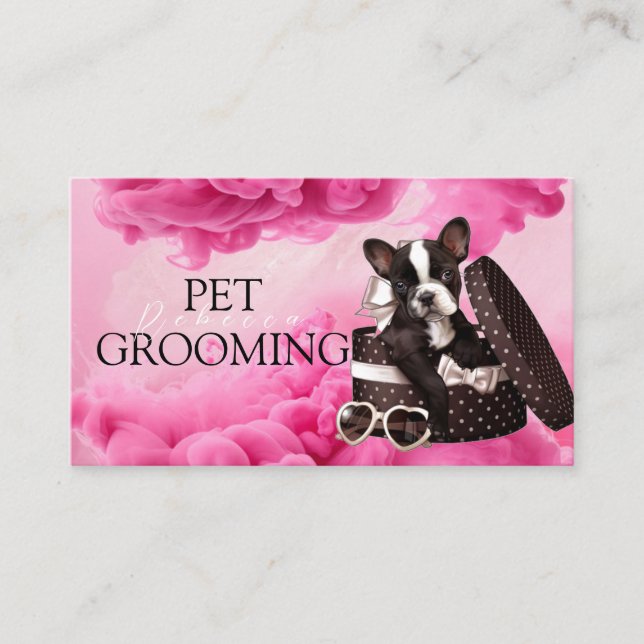 Tarjeta De Visita Mascota De Atención Animal Grooming Spa Salon Pupp (Anverso)