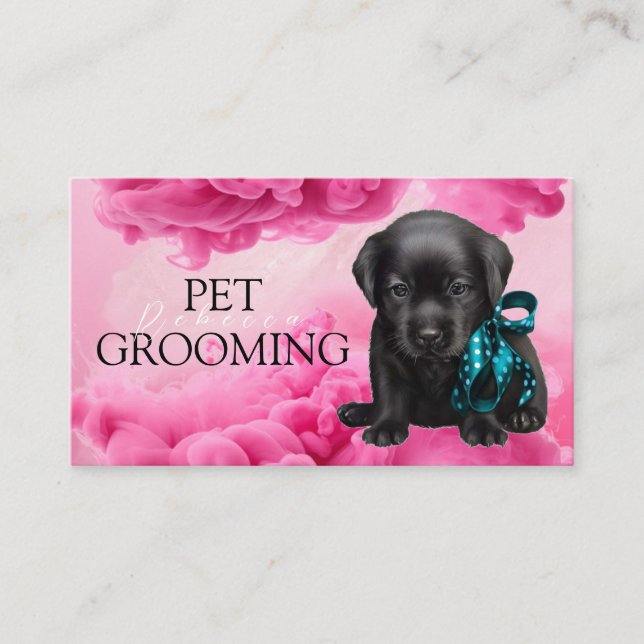 Tarjeta De Visita Mascota De Atención Animal Grooming Spa Salon Pupp (Anverso)