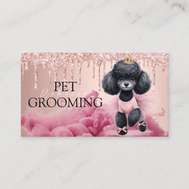 Tarjeta De Visita Mascota De Atención Animal Grooming Spa Salon Pupp (Anverso)