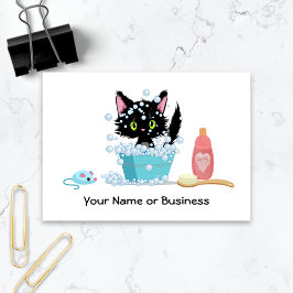 Tarjeta De Visita Mascota De Baño De Gatos Cuadros