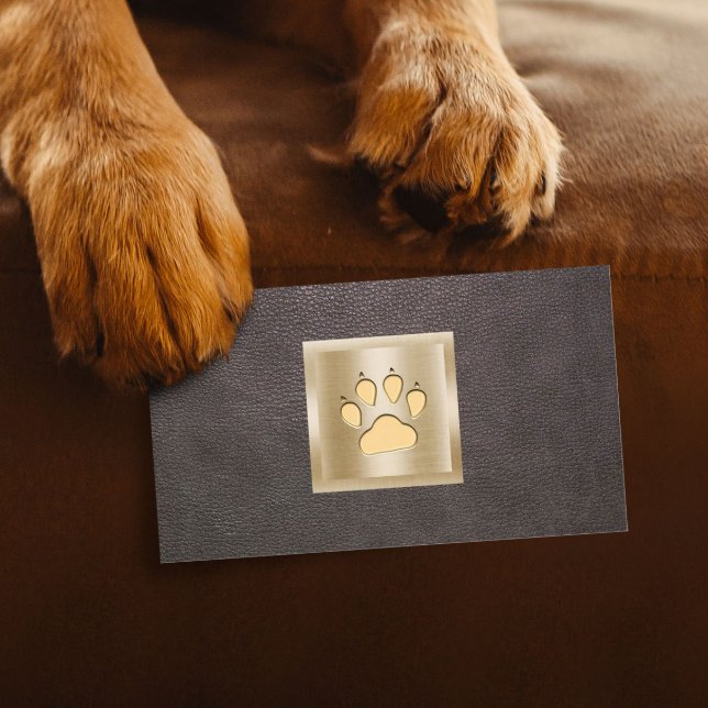 Tarjeta De Visita Mascota de cuidado de mascotas sentado con cuero d (Subido por el creador)