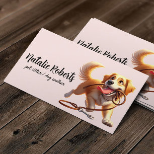 Tarjeta De Visita Mascota de Dog Walker sentado Mascota Boutique Rub