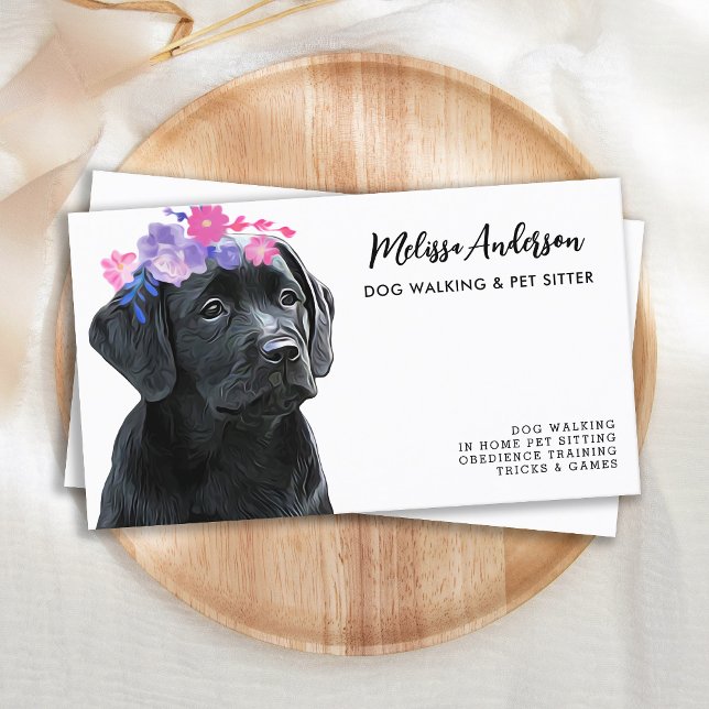 Tarjeta De Visita Mascota de Dog Walker Sitter Cute Puppy Labrador (Subido por el creador)