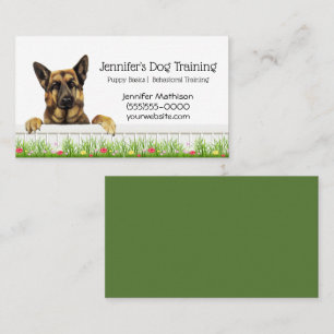 Tarjeta De Visita Mascota de Entrenamiento Canino de Pastor Alemán