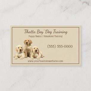 Tarjeta De Visita Mascota de entrenamiento de perro labrador beige e