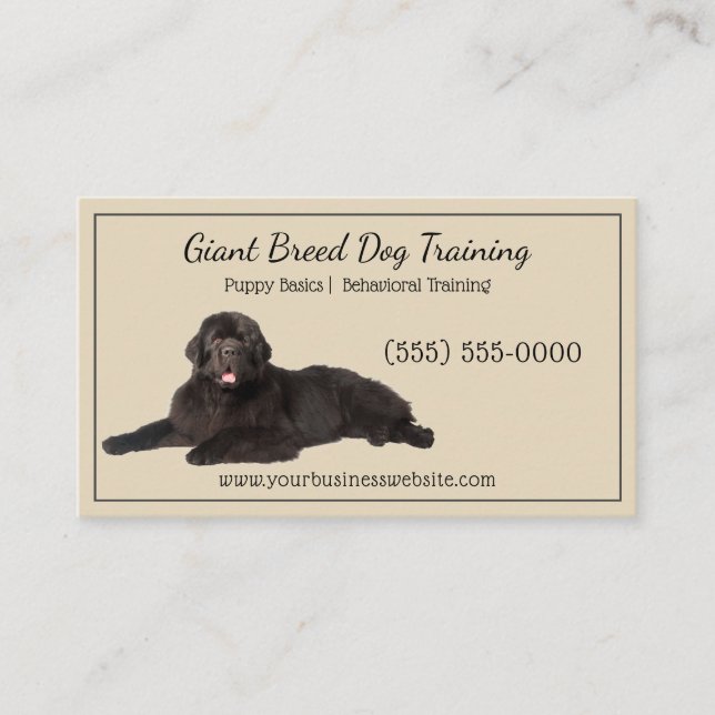 Tarjeta De Visita Mascota de entrenamiento de perros caninos, gigant (Anverso)