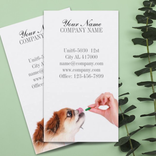 Tarjeta De Visita Mascota de gato de perro lindo mascota veterinario (Cute dog cat pet sitter pet groomer veterinarian business card)