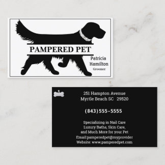 Tarjeta De Visita Mascota de Golden Retriever Groomer/ Vet