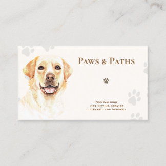 Tarjeta De Visita Mascota de Labrador Recuperador Perro Walker Senta