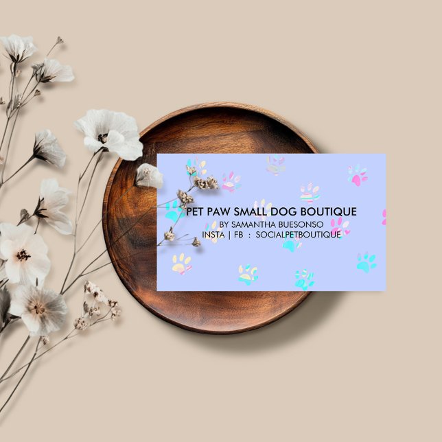 Tarjeta De Visita Mascota de perro Grooming Diseño lila púrpura (Subido por el creador)