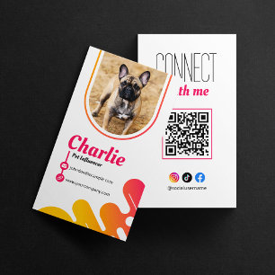 Tarjeta De Visita Mascota de perro Influencer Foto de medios sociale