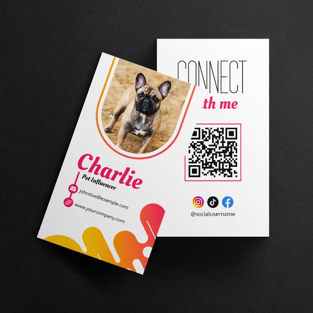 Tarjeta De Visita Mascota de perro Influencer Foto de medios sociale (Subido por el creador)