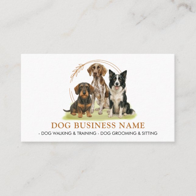 Tarjeta De Visita Mascota de perro Sitter Embarque Groomer Walker Wa (Anverso)