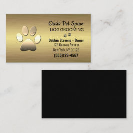 Tarjeta De Visita Mascota de perros con tracción dorada  Grooming Se