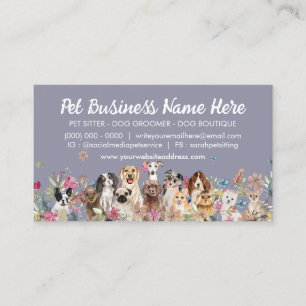 Tarjeta De Visita Mascota de perros Sitting Groomer Walker Trainer