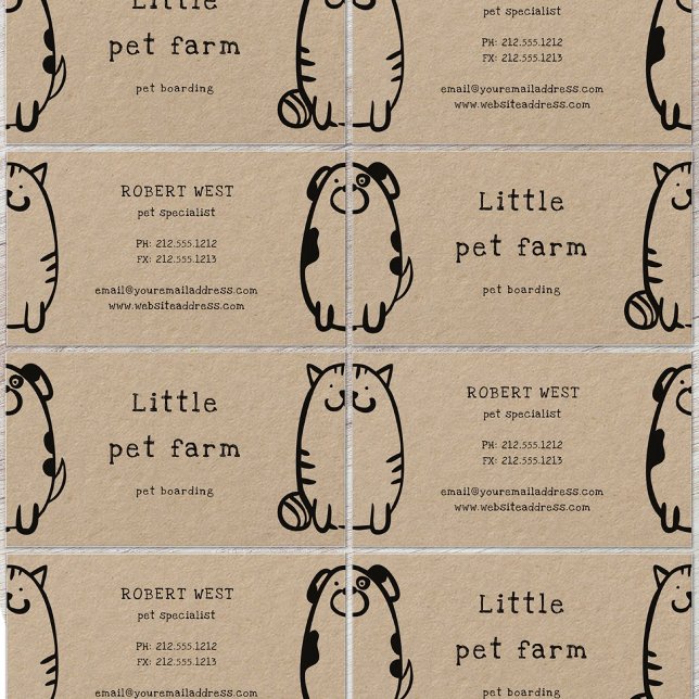 Tarjeta De Visita mascota de perros y gatos adorables (Subido por el creador)