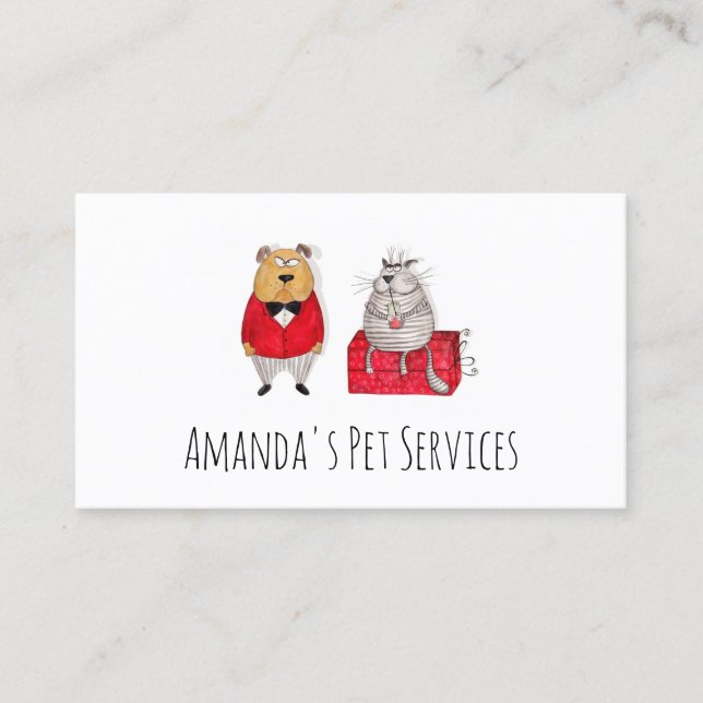Tarjeta De Visita Mascota de sitios para gatos en sitios de perros (Anverso)