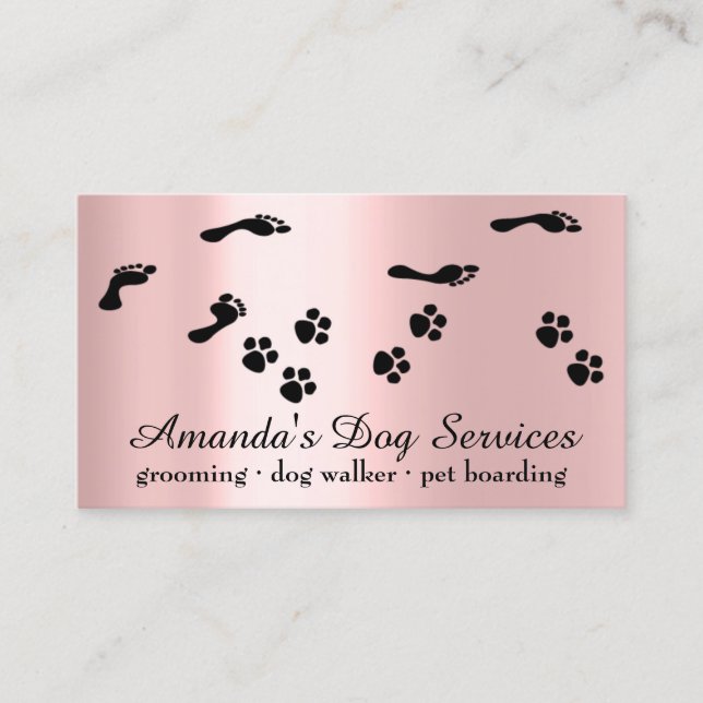 Tarjeta De Visita Mascota de sitios para perros Servicios de pasarel (Anverso)