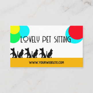 Tarjeta De Visita Mascota del hogar sentada con encantadoras felinas