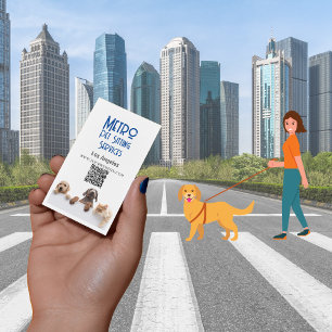 Tarjeta De Visita Mascota del Metro sentando el código QR de Los Ang