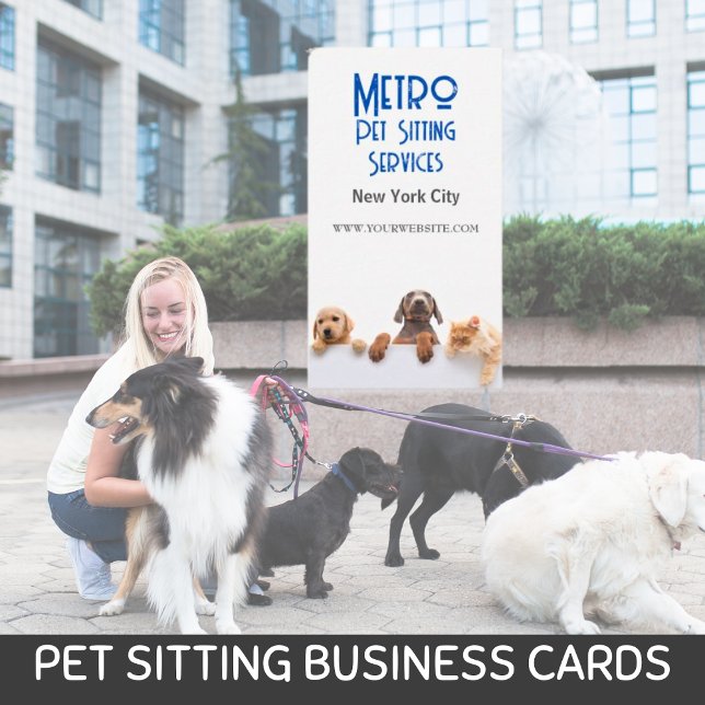Tarjeta De Visita Mascota del Metro Sitting Dog Cat (Subido por el creador)