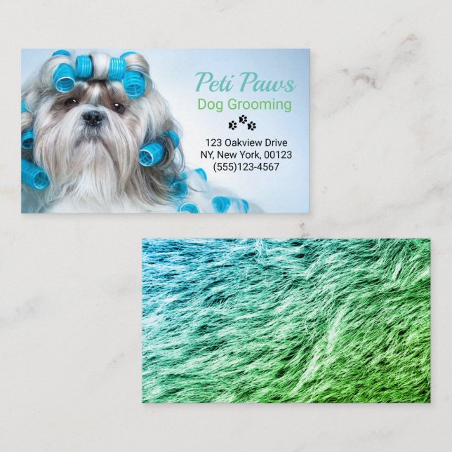 Tarjeta De Visita Mascota Dog Grooming Service (Anverso / Reverso)
