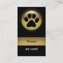 Tarjeta De Visita mascota elegante de impresión de papel dorado negr