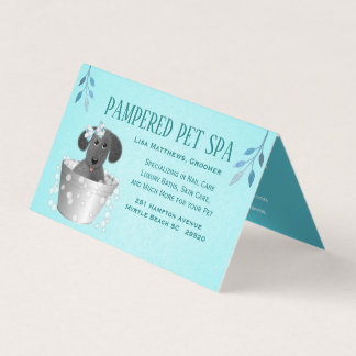 Tarjeta De Visita Mascota En El Cacolchador De La Paliza De Lavado D
