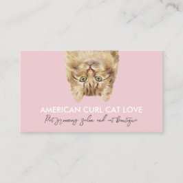 Tarjeta De Visita Mascota gracioso rosado Sitter gato rizo estadouni