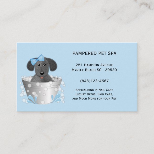 Tarjeta de visita mascota Groomer (Anverso)