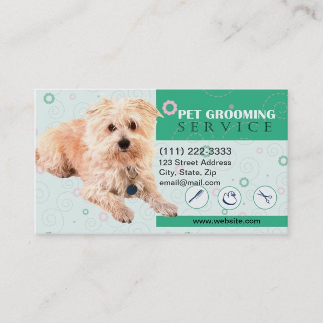 Tarjeta De Visita Mascota Groomer (Anverso)