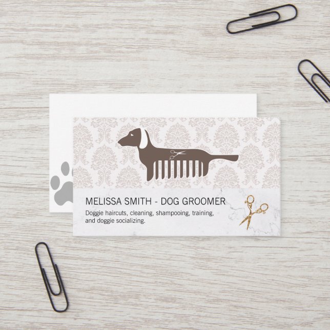 Tarjeta De Visita Mascota Grooming (Anverso/Reverso In Situ)