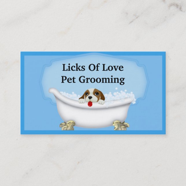 Tarjeta de visita mascota Grooming (Anverso)