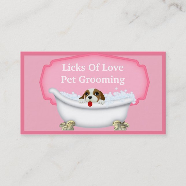 Tarjeta de visita mascota Grooming (Anverso)