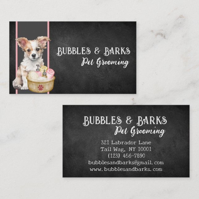 Tarjeta de visita mascota Grooming (Anverso / Reverso)