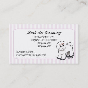 Tarjeta De Visita Mascota Grooming Dog Groomer Spa Fancy Stripes