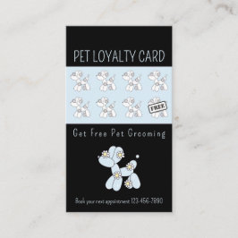 Tarjeta De Visita Mascota grooming globo perro lealtad azul