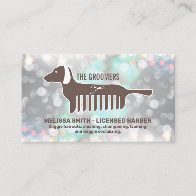 Tarjeta De Visita Mascota Grooming | Limpiador | Boke (Anverso)