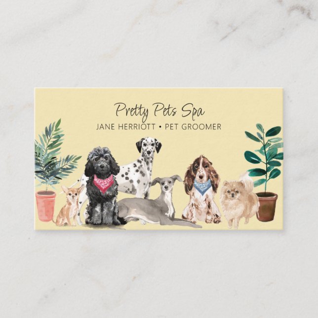 Tarjeta De Visita Mascota Grooming Mascota Spa (Anverso)