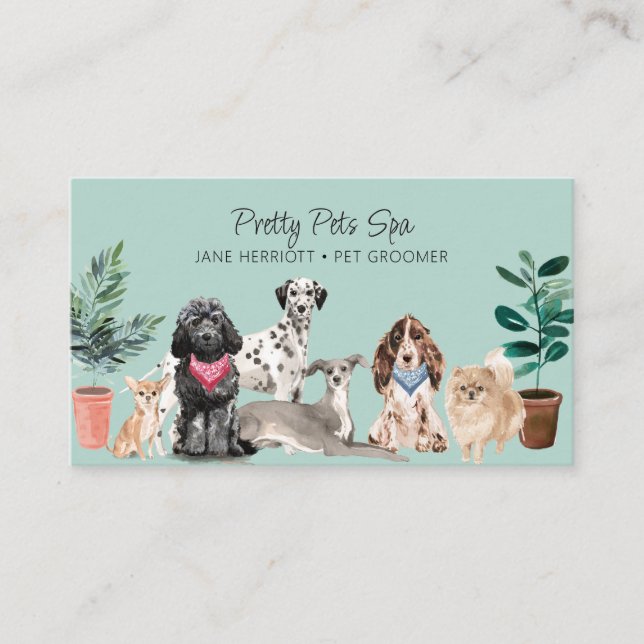 Tarjeta De Visita Mascota Grooming Mascota Spa (Anverso)