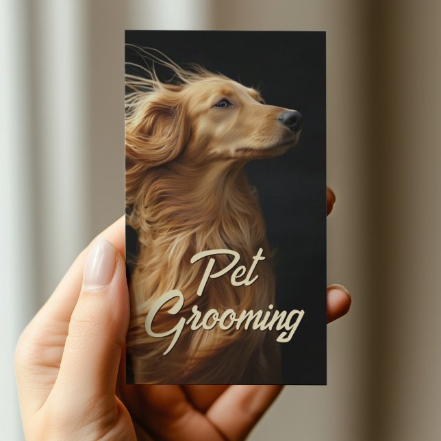 Tarjeta De Visita Mascota Grooming Salon Boutique Afgan Hound Retrat (Perfect for business)