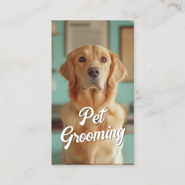 Tarjeta De Visita Mascota Grooming Salon Care Boutique Labrador Retr (Anverso)