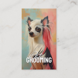 Tarjeta De Visita Mascota Grooming Salon Care Retrato chino en prisi