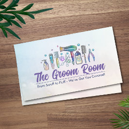 Tarjeta De Visita Mascota Grooming Services - Arte acuarela