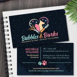 Tarjeta De Visita Mascota Grooming Studio - Servicios de Groomer