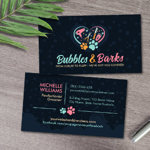 Tarjeta De Visita Mascota Grooming Studio - Servicios de Groomer